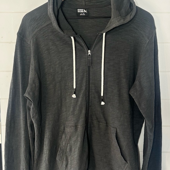 Eddie Bauer Cotton Dark Gray Zip-Up Hoodie - Picture 2 of 8